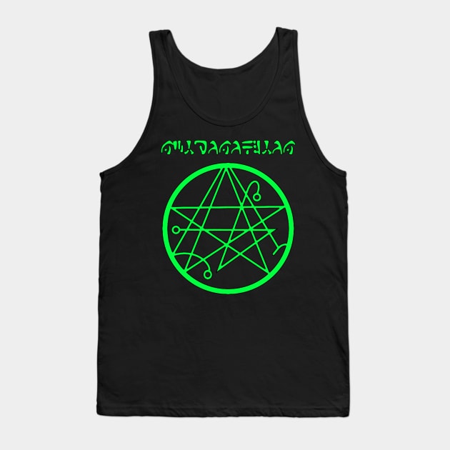 H.P. Lovecraft's Necronomicon (GREEN) Tank Top by Angel_P_Ramirez